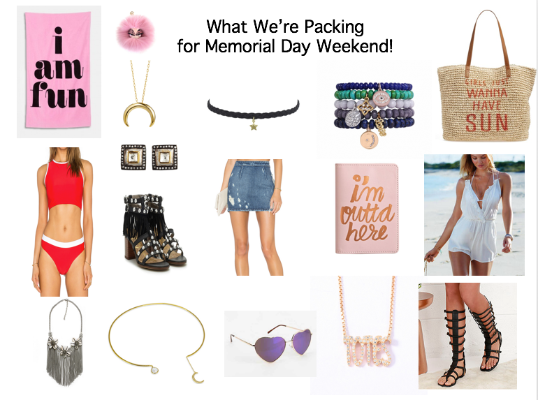  As the countdown to the long weekend is officially on, here's what we're packing for some fun in the sun! We're adding colors that pop with fun shoes that show of your pedi and of course great accessories, check out our Memorial Day Weekend inspirations here! Have a great holiday weekend xo  